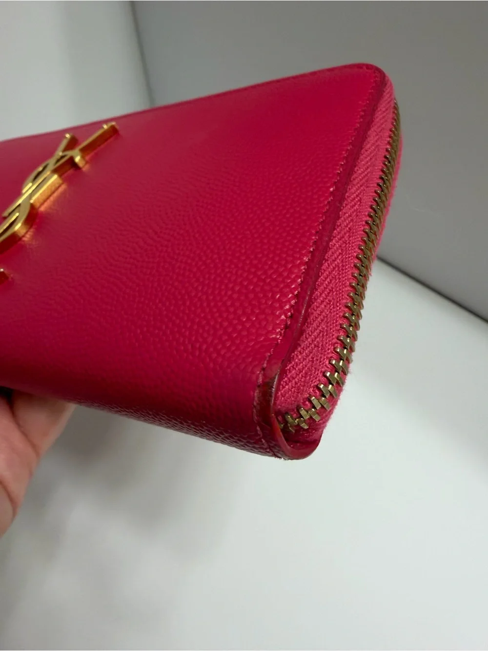 Saint Laurent monogram zip around continental wallet